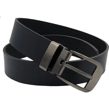 Opasek opaskujse Dětský kožený opasek, černá kůže, spona hranatá leštěná, kovová Délka opasku: 90 cm