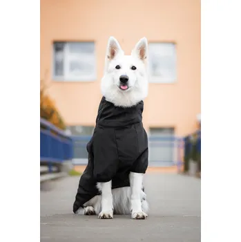 Obleček pro psa Vsepropejska Tais bunda pro psa na zip s reflexními prvky Barva: Černá, Délka zad (cm): 35, Obvod hrudníku: 50 - 54 cm