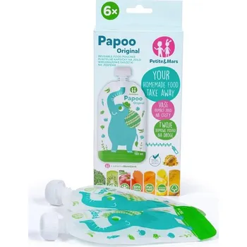 PETITE&MARS Kapsička na jídlo Papoo Slon - 6 ks