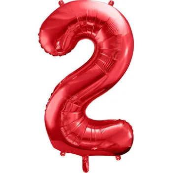 Balónek Fóliový balónek číslo 2, 86cm, červená