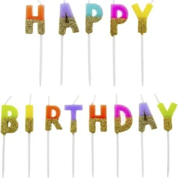Dortová svíčka Godan SVÍČKY narozeninové Happy Birthday glitrové
