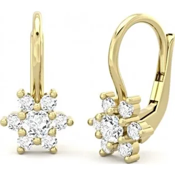 Náušnice Zlaté dívčí náušnice Flora se zirkony Materiál šperku: Žluté zlato