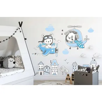 Samolepící dekorace Originální nálepky na stěnu s motivem pejsků 60 x 120 cm