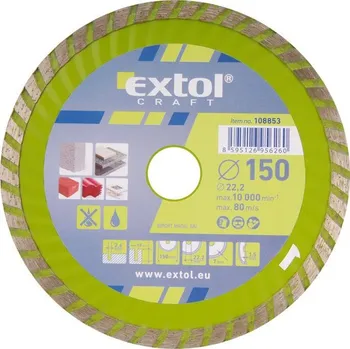Řezný kotouč Kotouč diamantový řezný Extol Craft (108853) turbo, 150x22,2mm, suché i mokré řezání