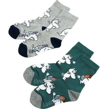 Dětské ponožky Moomin grey green 2-pack, NordicBuddies Finsko 31-33