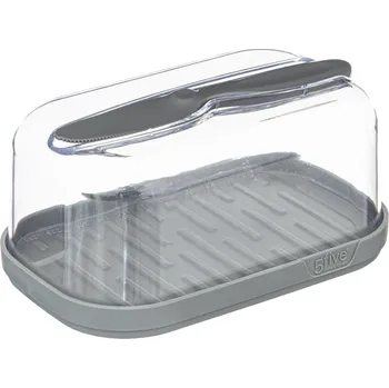 Příbor 5five Simply Smart Máslenka s nožem na máslo, plastová, šedá