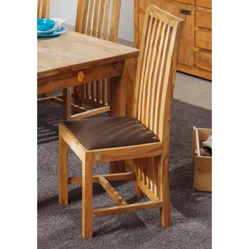 LIGHT WOOD Jídelní židle čalouněný sedák, masivní indický palisandr