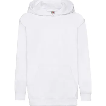 Dívčí mikina Fruit of the Loom Dětská mikina s kapucí 62-043-0 White 128