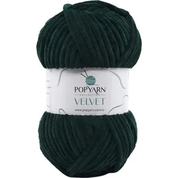 Příze POPYARN Pletací příze Velvet B014 - zelená