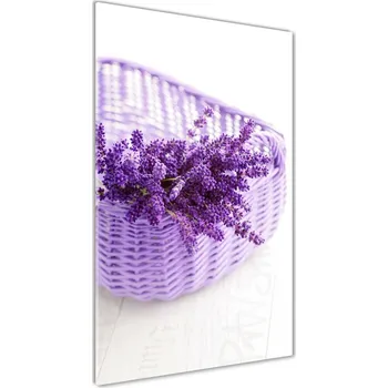 Obraz Vertikální Fotoobraz na skle Levandule v koši