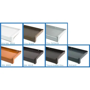 Parapet Paramont Venkovní hliníkový parapet tažený šíře 260 mm