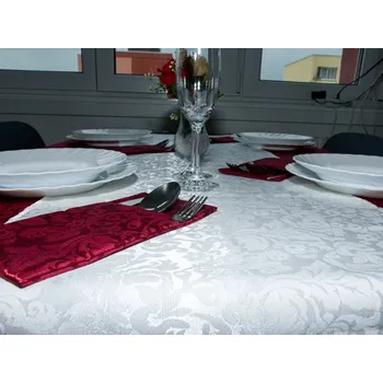 ubrus HEDVA ČESKÝ BROKÁT Ubrus Odaska běhoun 40x140 barok bílá