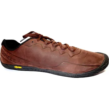 Pánská treková obuv Obuv pro lehkou turistiku-Barefoot, Merrell, Vapor Glove 3 Luna Leather, tmavě hnědá: Hnědá Nubuk, velur (semiš) 32,5 49 EU (F) 50 G - standardní šíře (25960-24997)