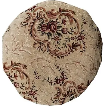 Taburet Taburetka výška 10 cm, vzor zámecký, podklad béžový (Béžová taburetka se zámeckým vzorem)