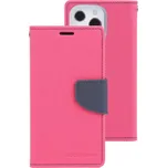 MERCURY 53829 MERCURY FANCY Peněženkový obal Apple iPhone 14 Pro tmavě růžový