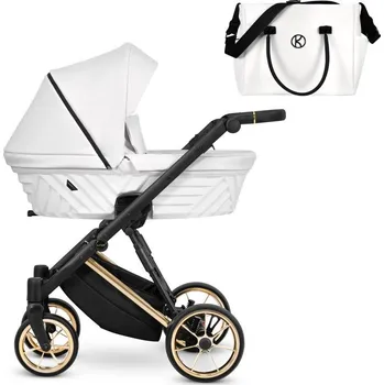 Korbička Kunert Hluboký kočárek Ivento 2024 - ZLATÝ RÁM 08 White Pearl