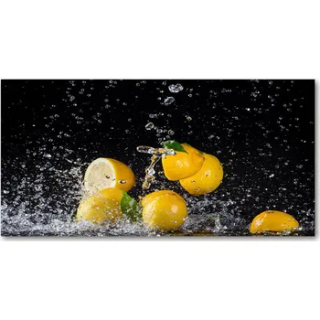 Obraz Foto obraz skleněný horizontální Citrony a voda