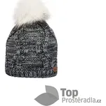 Dětská čepice s bambulí - tmavě šedá