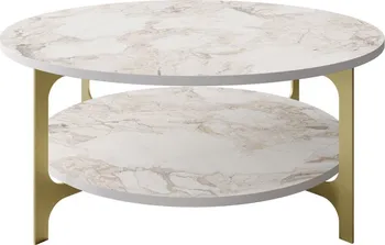 Konferenční stolek ASIR Versy 36,8 x 90 cm bílý/zlatý