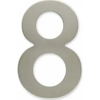 Domovní cedule Čísla na dveře 100mm nerez samolepící Varianta: číslice 8
