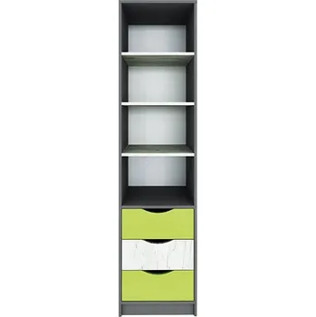 Komoda Regál 3S DISNEY dub kraft bílý/šedý grafit/limeta