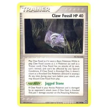 Sběratelská karetní hra Pokémon PK 084/108 Claw Fossil - EX Power Keepers Stav: Excellent, Verze: NORMAL