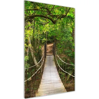 Obraz Vertikální Fotoobraz na skle Visací most v lese