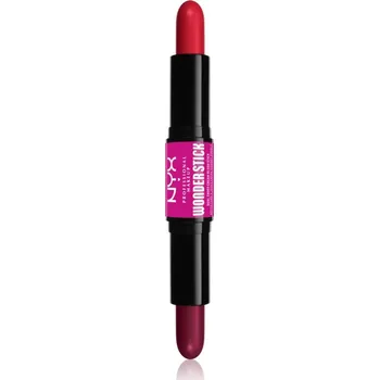 Přípravek na tvář NYX Professional Makeup Wonder Stick Cream Blush oboustranná konturovací tyčinka odstín 05 Bright Amber and Fuchsia 2x4 g