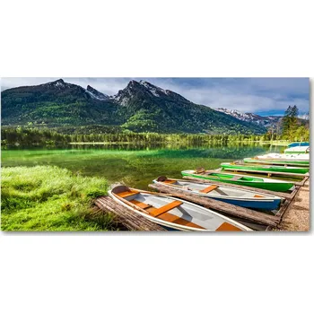 Obraz Foto obraz skleněný horizontální Lodě na jezeře