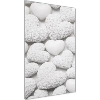 Obraz Vertikální Fotoobraz na skle Bílé pozací srdce