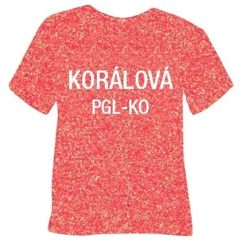 Kancelářská technika Glitrová hrubá nažehlovací fólie POLI-TAPE Craft - korálová