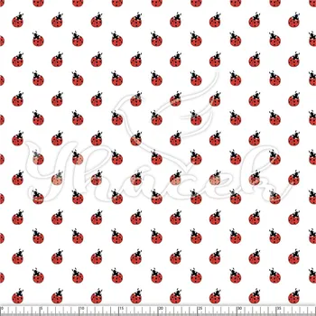 Zakázkový tisk, softshell, kočárkovina... Berušky na bílé Látky k tisku: Kočárkovina