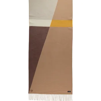 Šála Šála Fraas 625856 hnědá grafická se žlutou