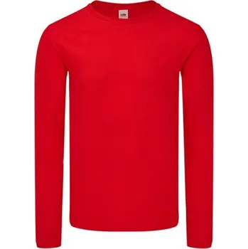 Pánské oblečení Fruit of the Loom Pánské triko s dlouhým rukávem 61-446-0 Red XXL