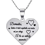 Dámský přívěsek s řetízkem z chirurgické oceli srdce pro dceru s nápisem: Dceruško RRC0418N