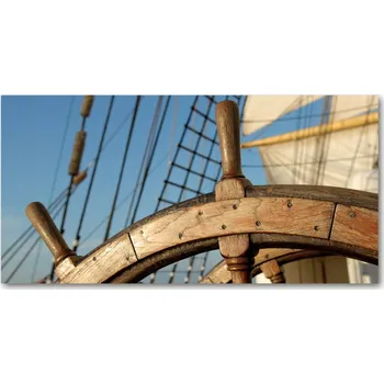 Obraz Foto obraz skleněný horizontální Kormidlo na jachtě