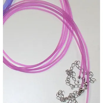 Šňůrka hladká s karabinkou - růžová