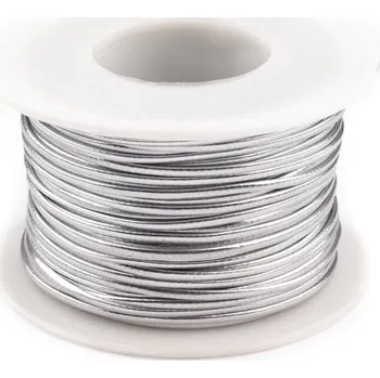 Šňůrka z eko kůže - stříbrná (Ø1,5mm) - metráž