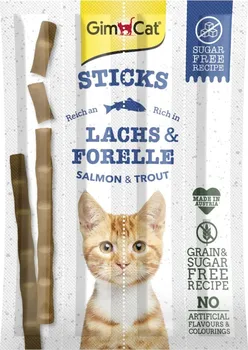 Pamlsek pro kočku GimCat Sticks losos/pstruh 4 ks