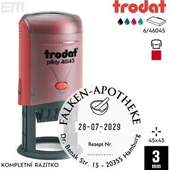 Razítko Razítko Trodat 46145 [45x45mm] s datem - kompletní razítko