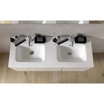 Umyvadlo Gamadecor FASE Dvojumyvadlo nábytkové 120cm, bílé, 100302809