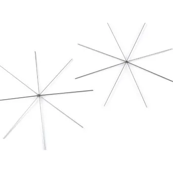 Vánoční dekorace Drátěná hvězda na navlékání - osmiramenná Ø10 cm (2 kusy)