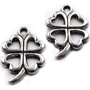 Přívěsek Přívěsek kovový - ČTYŘLÍSTEK 15x21mm