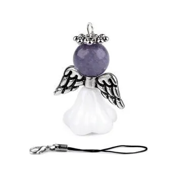 Přívěsek Přívěsek - Anděl pro štěstí avanturín modrý/bílá