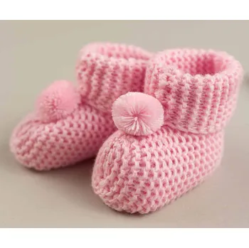 Capáčky Kojenecké botičky capáčky s bambulí růžové