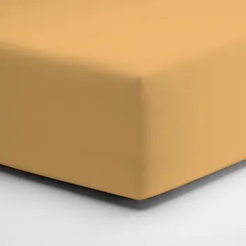 Prostěradlo Prostěradlo ZWIRNjersey 90x190-100x220x30 Curry 124 elastan Schlafgut