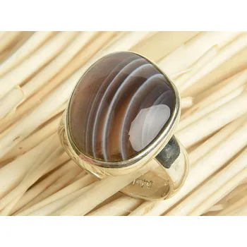 Prsten Achát prsten nepravidelný tvar vel.55 Ag 925/1000 7,5g