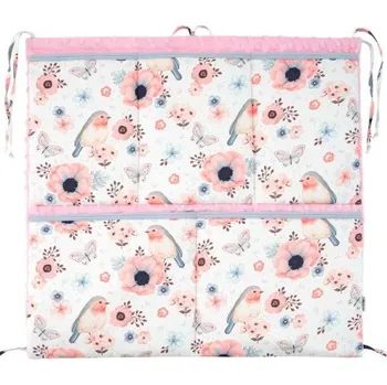 Esito Luxusní kapsář na postýlku Minky Ptáčci růžové