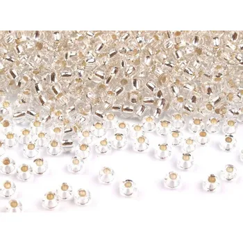 Dětské navlékací korálky Rokajl PRECIOSA stříbrná > (10/0) Ø2,3mm (sáček 20g)