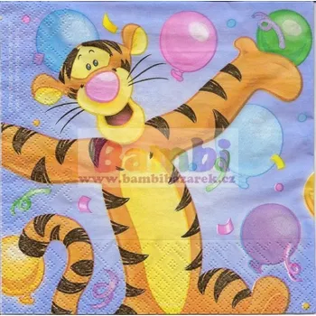 Papírový ubrousek Třívrstvý ubrousek na decoupage - Medvídek Pú - tygřík